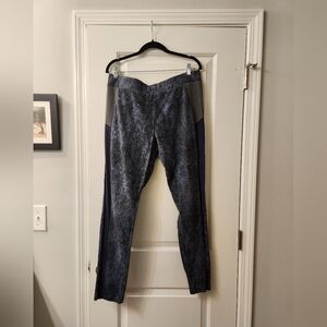 LOGO by Lori Goldstein Blue and Gray Leggings